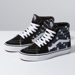 Vans Bayan Spor Ayakkabı Double Check Sk8-Hi Siyah/Mavi | 99600-210